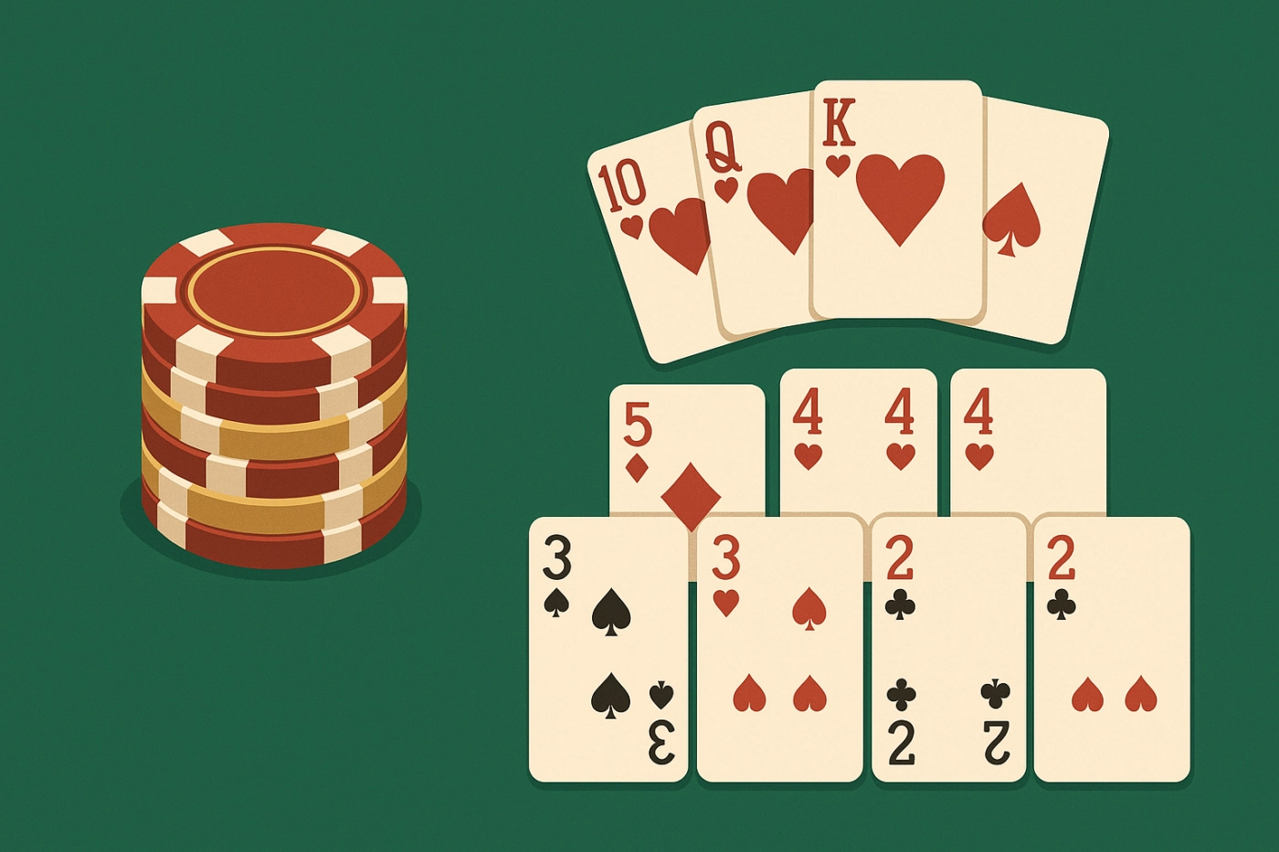 So sanh cach xep bai va danh gia diem giua Poker va Mau Binh