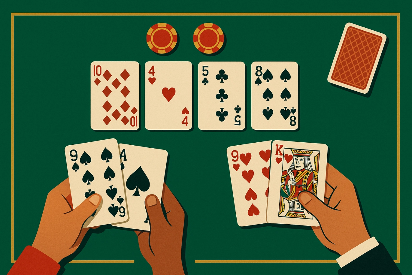 So sánh xì dách và baccarat: luật tính điểm, quyền quyết định của người chơi và